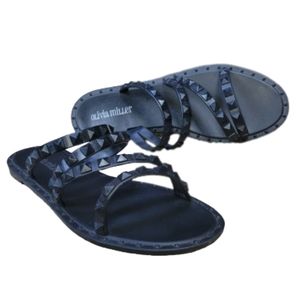 Olivia Miller Pyramid Studs Slide Sandals